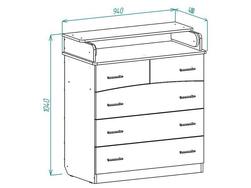 Пеленальный комод размеры чертежи