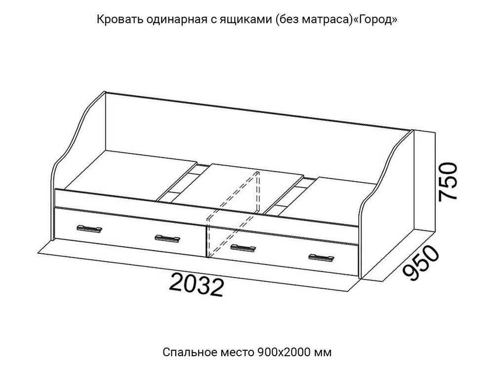 Кровать с ящиками схема