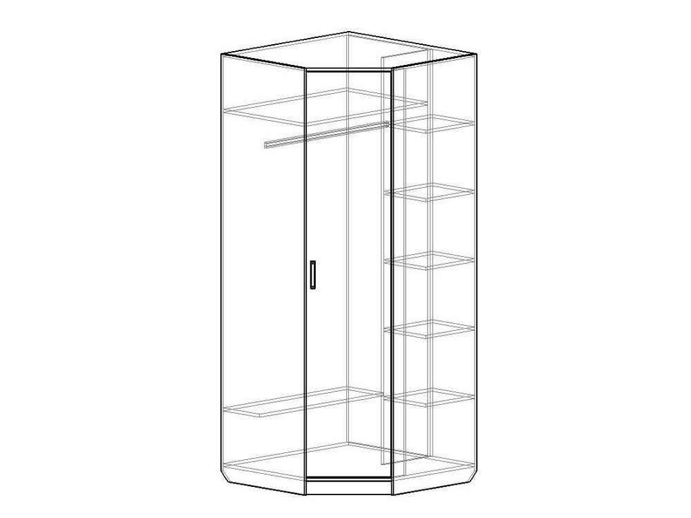 Шкаф угловой с зеркалом схема