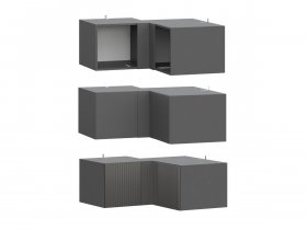 Антресоль (АН50+АН75+планка) Эккервуд (графит) в Новосибирске - mebel-nsk.ru | фото