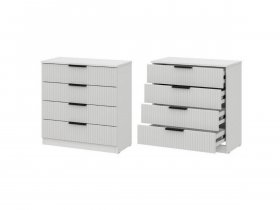 Комод 4 ящика (МДФ) Эккервуд (белый) в Новосибирске - mebel-nsk.ru | фото