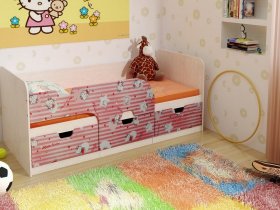 Кровать детская с ящиками 1,86 Минима Hello Kitty в Новосибирске - mebel-nsk.ru | фото