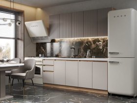 Кухонный гарнитур Ника 2,0 м (коричневый софт/бежевый софт) в Новосибирске - mebel-nsk.ru | фото