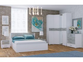 Модульная спальня Бьянка (белый/бетон) в Новосибирске - mebel-nsk.ru | фото