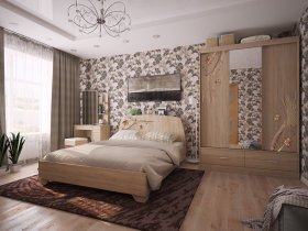Модульная спальня Виктория-1 (дуб сонома) в Новосибирске - mebel-nsk.ru | фото