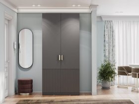 Шкаф двухстворчатый Эккервуд (Нью) (графит) в Новосибирске - mebel-nsk.ru | фото