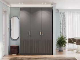 Шкаф трехстворчатый Эккервуд (Нью) (графит) в Новосибирске - mebel-nsk.ru | фото
