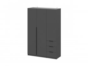 Шкаф трехстворчатый с ящиками ШК-22 (графит) в Новосибирске - mebel-nsk.ru | фото