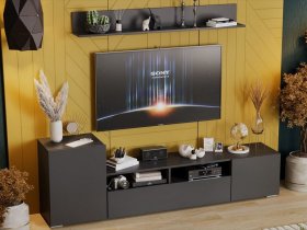 Стенка «Сильвия» (графит серый) в Новосибирске - mebel-nsk.ru | фото