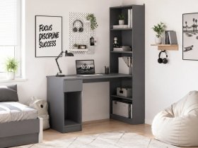 Стол письменный угловой «Лайт» 10.01 (темно-серый) в Новосибирске - mebel-nsk.ru | фото
