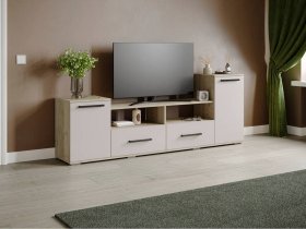 Тумба под ТВ Парус-2 (дуб крафт серый/кашемир) в Новосибирске - mebel-nsk.ru | фото
