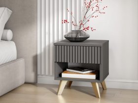 Тумба прикроватная Эккервуд (графит) в Новосибирске - mebel-nsk.ru | фото