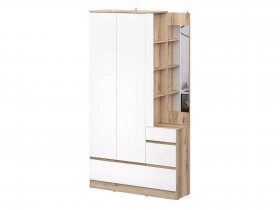 Вешалка с зеркалом Брауни (дуб делано/белый) в Новосибирске - mebel-nsk.ru | фото