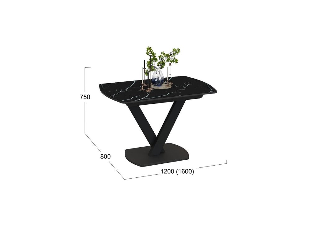 Стол обеденный глянец черный